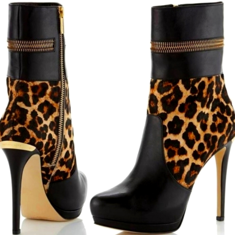 Black Leopard Boots